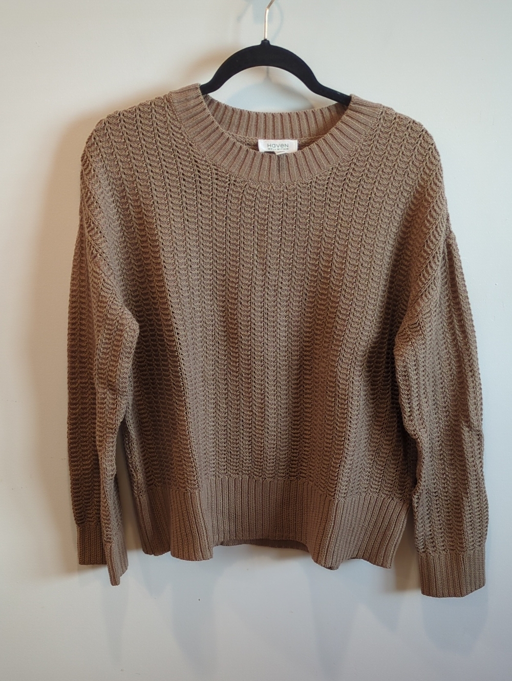 Coastal Normcore Minimalist Classic Preppy Haven Well Within Tan Cotton Sweater